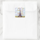 Eiffel Tower Pointillism Square Sticker (Tasche)