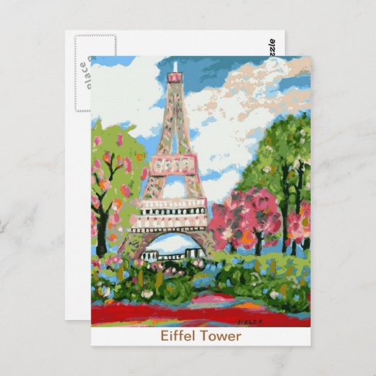 Eiffel Tower Postcard Postkarte (Vorne/Hinten)