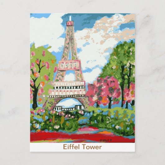 Eiffel Tower Postcard Postkarte (Vorderseite)