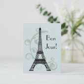 Eiffel Tower Postcard Postkarte (Stehend Vorderseite)