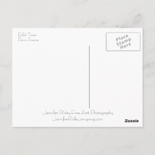 Eiffel Tower Postcard Postkarte (Rückseite)