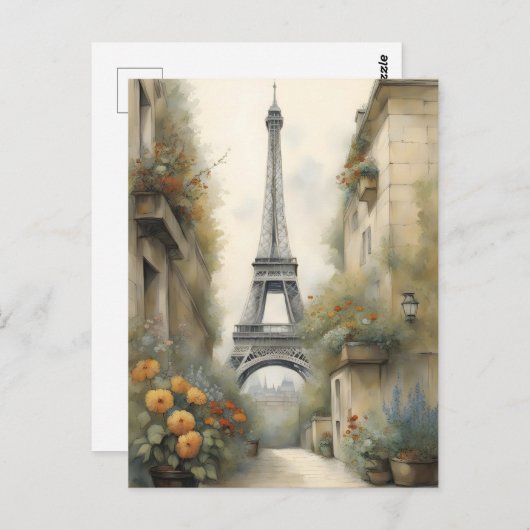 Eiffel Tower Postcard Postkarte (Vorne/Hinten)