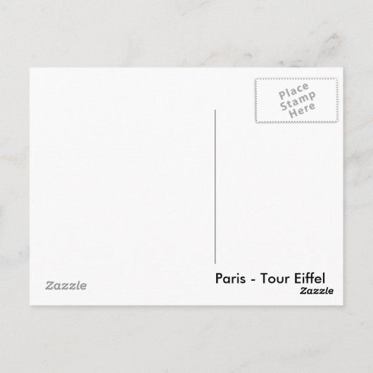 Eiffel Tower Postcard Postkarte (Rückseite)