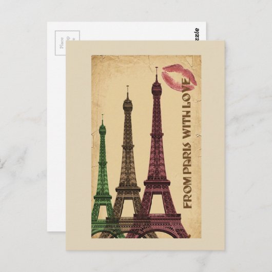 Eiffel Tower Postkarte (Vorne/Hinten)