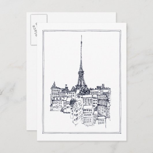 Eiffel Tower Postkarte (Vorne/Hinten)