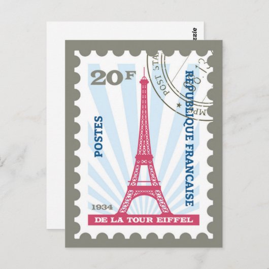 Eiffel Tower Postkarte (Vorne/Hinten)