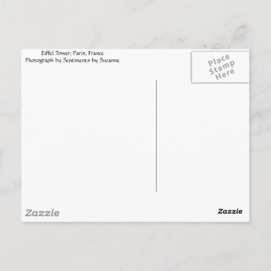 Eiffel Tower Postkarte (Rückseite)