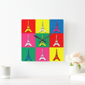 Eiffel Tower Quadratische Wanduhr (Zuhause)