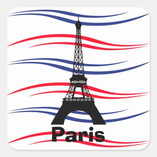 Eiffel Tower Quadratischer Aufkleber (Vorderseite)