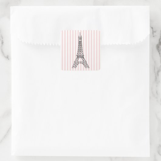 Eiffel Tower Quadratischer Aufkleber (Tasche)