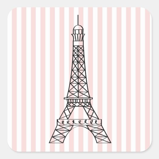Eiffel Tower Quadratischer Aufkleber (Vorderseite)