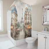 Eiffel Tower Rainy Day Paris Duschvorhang (Beispiel)