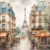 Eiffel Tower Rainy Day Paris Duschvorhang