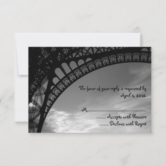 Eiffel Tower Reply Cards RSVP Karte (Vorderseite)