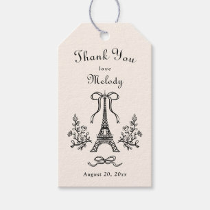 Eiffel Tower Ribbons Bow Parisian Vielen Dank Geschenkanhänger