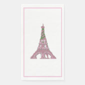 Eiffel Tower Rose Rose Topiary Art Paper Guest Serviette (Vorderseite)