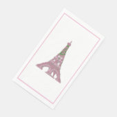 Eiffel Tower Rose Rose Topiary Art Paper Guest Serviette (Ecke)