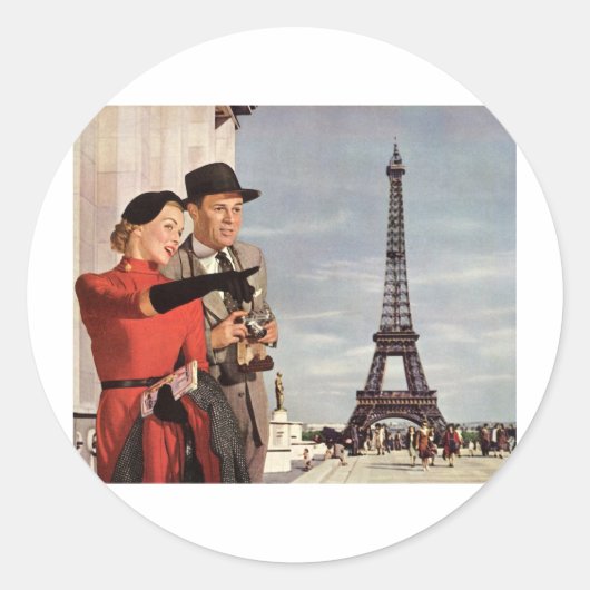 Eiffel Tower Runder Aufkleber (Vorderseite)