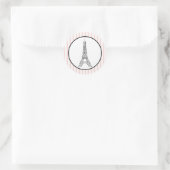 Eiffel Tower Runder Aufkleber (Tasche)