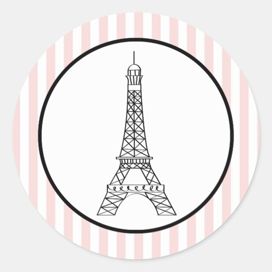 Eiffel Tower Runder Aufkleber (Vorderseite)
