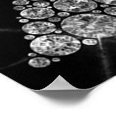 Eiffel Tower Silver Gray Swarovski Crystals Paris Poster (Ecke)