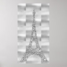 Eiffel Tower Silver Gray Swarovski Crystals Paris