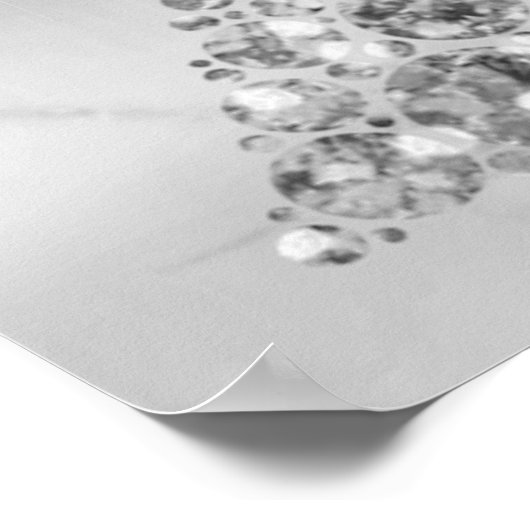 Eiffel Tower Silver Gray Swarovski Crystals Paris Poster (Ecke)