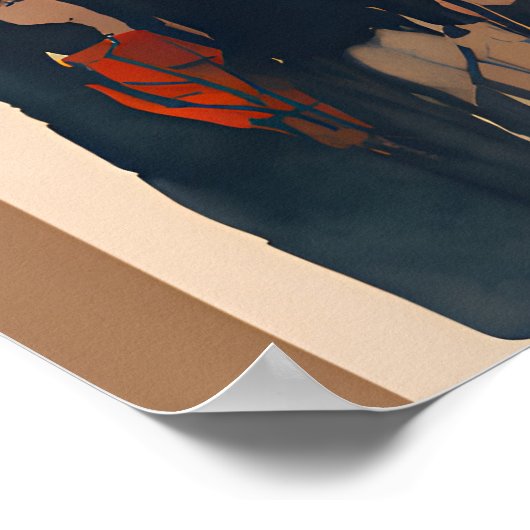 Eiffel Tower Sketch | Minimalistische Pariser Kuns Poster (Ecke)