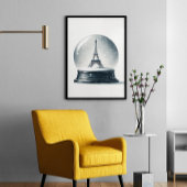 Eiffel Tower Snow Globe Poster