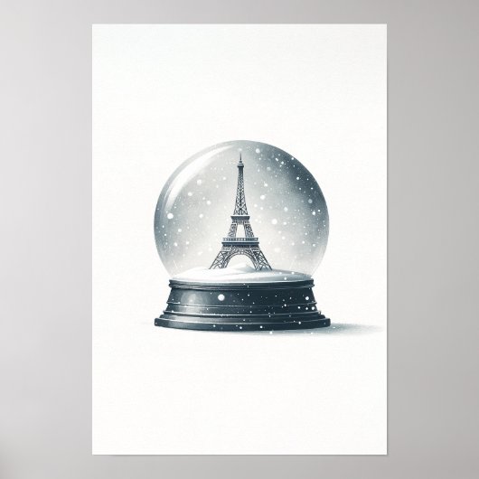 Eiffel Tower Snow Globe Poster (Vorne)