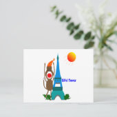 Eiffel Tower Sock Monkey Geschenke Postkarte (Stehend Vorderseite)