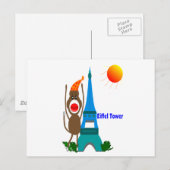Eiffel Tower Sock Monkey Geschenke Postkarte (Vorne/Hinten)