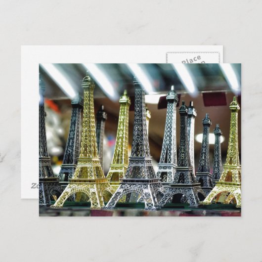 Eiffel Tower Souvenirs Postkarte (Vorne/Hinten)
