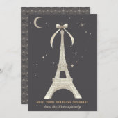 Eiffel Tower Sparkling Feiertagskarte (Vorne/Hinten)