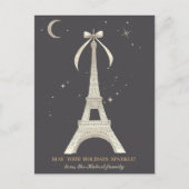Eiffel Tower Sparkling Feiertagspostkarte (Vorderseite)