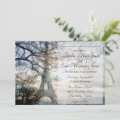 Eiffel Tower Spring Sunrise Watercolor Einladung (Stehend Vorderseite)