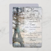 Eiffel Tower Spring Sunrise Watercolor Menükarte (Vorne/Hinten)