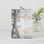 Eiffel Tower Spring Sunrise Watercolor Menükarte (Stehend Vorderseite)