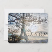 Eiffel Tower Spring Sunrise Watercolor RSVP Karte (Vorderseite)
