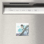 Eiffel Tower Square Magnet (In Situ (Geschirrspüler))