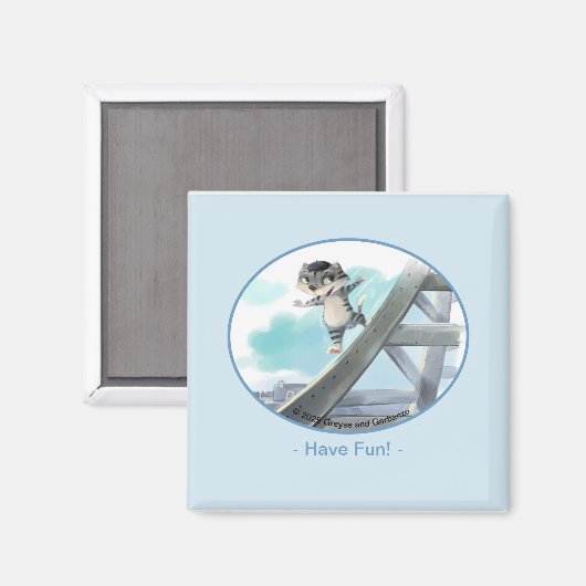 Eiffel Tower Square Magnet 2 Zoll - Spaß (Vorderseite/Rückseite)