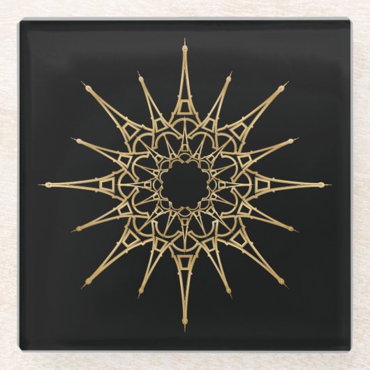 Eiffel Tower Star Pattern Glasuntersetzer (Vorderseite)