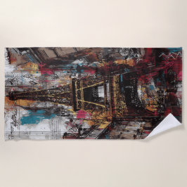 Eiffel Tower Street Art Paris Urban Graffiti  Strandtuch