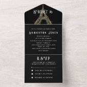 Eiffel Tower Sweet 16 Floral Sixteen Paris Frankre All In One Einladung (Innen Boden)