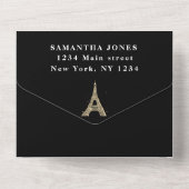 Eiffel Tower Sweet 16 Floral Sixteen Paris Frankre All In One Einladung (Rückseite)