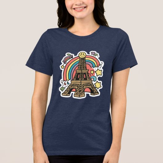 Eiffel Tower Tri-Blend Shirt (Vorderseite)