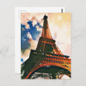 Eiffel Tower ukiyo-e Postkarte (Vorne/Hinten)