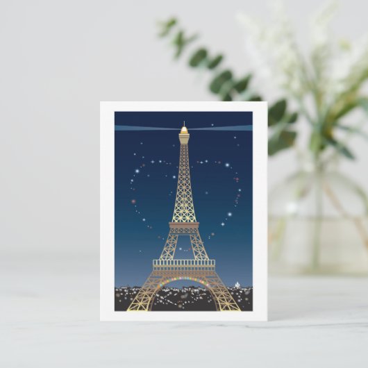 Eiffel Tower Valentine Postkarte (Stehend Vorderseite)