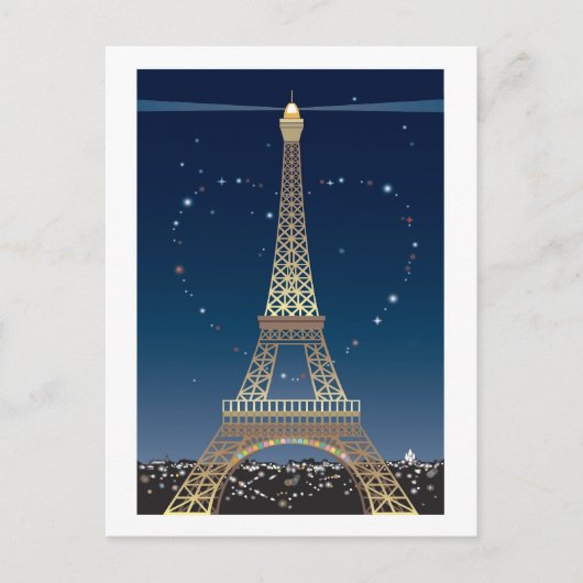 Eiffel Tower Valentine Postkarte (Vorderseite)