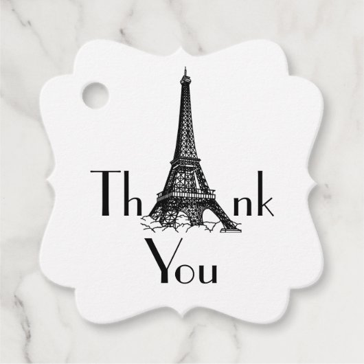 Eiffel Tower Vielen Dank Geschenkanhänger (Vorderseite)